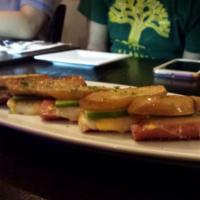 390530. Japanese Sausage a la Carte · 5 small sausage halves topped with cheese, cucumber and grilled pear slices.