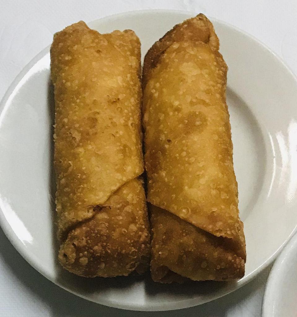 Egg Roll · Stuffed with pork, cabbage and carrot in a crispy shell.