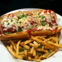 Meatball Hoagie · Our signature beef meatballs with fresh tomato sauce and melted mozzarella cheese on a fresh...