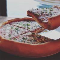 Chicago Style Deep Dish Pan Cheese Pizza · 