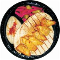 5. Chicken Breast and Hummus · Served with hummus, pickled turnip, 2 slices of pita bread.