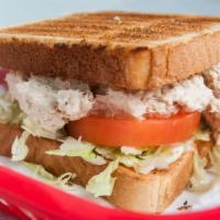 Tuna Sandwich · Homemade tuna salad served on toasted white or wheat bread or 6’ sub roll with your choice o...