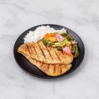 Teriyaki Chicken · Comes with white rice.