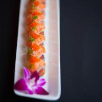 Double Spicy Salmon Roll · Spicy salmon, avocado and flying fish roe.