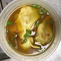 18. Wonton Soup · With fried noodles.