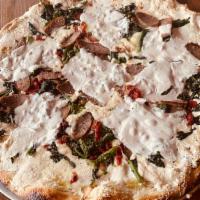 Local Boys Special Pie · House Made Fresh Mozzarella, Roasted Garlic Infused Broccoli Rabe, Sun-dried Tomatoes Topped...