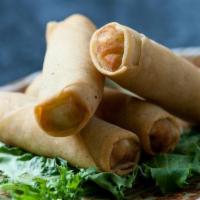 Spring Rolls · Vegetable egg rolls with Japanese sweet and sour sauce. Vegetarian.