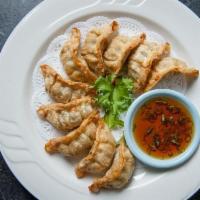 Gyoza · Japanese pork dumplings.