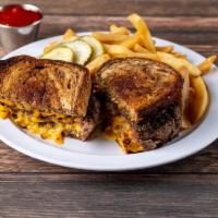 1/2 lb. Ground Beef Patty Melt · Served with choice of side.