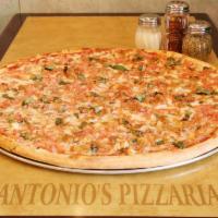 Chicken Fresa Pizza ( please try to tip in cash ) · Red onions, fresh tomatoes, basil, garlic and chicken.