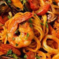 Linguine allo Scoglio · Clams, mussels, shrimp and cherry tomatoes.