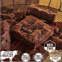 Peruvian Chocolate Brownie · Non-GMO Cage-Free Eggs