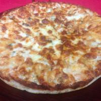 Triple Cheese Pizza · Tomatoes, mozzarella, parmesan & Gorgonzola cheese. Vegetarian.
