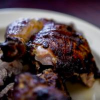 1/4 Chicken with 2 Sides · All natural chicken, marinated in our Peruvian​ spices and cooked to golden perfection in ou...