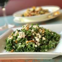 Kale & Quinoa Salad · Kale, Red quinoa, walnuts, raisins, feta, honey Dijon dressing