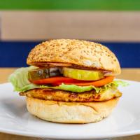 All Natural Chicken Sandwich · Grilled chicken, crisp lettuce, red ripe tomato slice, sliced red onions, hand cut pickles a...