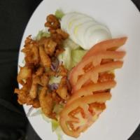 Chicken Salad · Lettuce, tomato, cucumber, celery and crisp chicken served with house dressing.