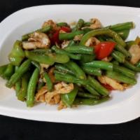 Green Bean Lover · Choice of meat, sauteed green bean with garlic and bell pepper.