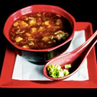 Hot and Sour Soup · Vegetarian broth, soft tofu, bamboo shoot, mushroom, and  green onions.