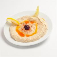 Hummus · Humus. Chick peas mashed to paste with lemon juice and garlic flavored. 
