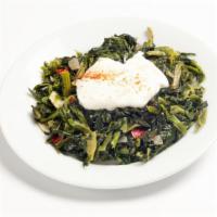 Spinach Saute · With pine nuts, onions and also Turkish yogurt sauce. 