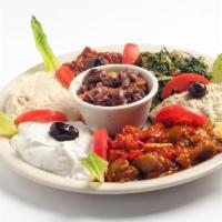 Mix Appetizers · Karisik meze tabagi. A rich combination platter of cold appetizers. 