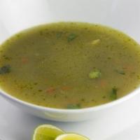 Cilantro and Chicken Soup · Aguadito de pollo.