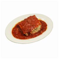 Lasagna with Sauce · Layers of noodles, with seasoned beef, spices, house-made meat sauce or marinara sauce, rico...