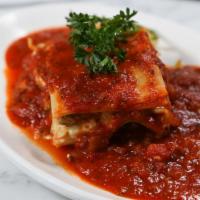Lasagna with Meatballs · Layers of noodles with seasoned beef, spices, house-made meat sauce or marinara sauce, ricot...