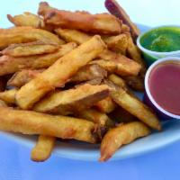 Pakora Fries · Chickpea-Battered Fries served with Dips. vegan