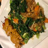 Mung Bean Pad Thai · Mung Bean Noodle / Kale / Broccoli / Scallion / Bean Sprout / Snow Pea / Grilled Tofu Topped...