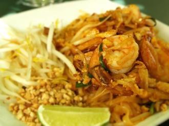 Pad Thai Noodles · Rice noodles, egg, bean sprouts and ground peanuts sauteed in tamarind sauce. 