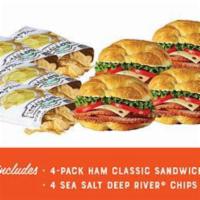 Ham Classic Sandwich 4-Pack · Four Ham Classic Sandwich with four packs of Chips.