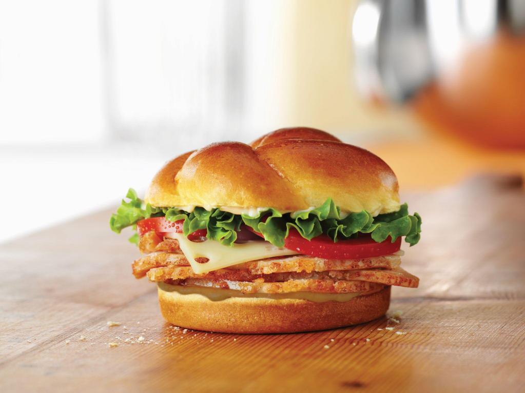 Turkey Classic Sandwich · Choice of smoked or roasted Honey Baked Turkey Breast topped with Swiss cheese, lettuce, tomato, Duke’s® mayonnaise, and hickory honey mustard on a baker’s roll.