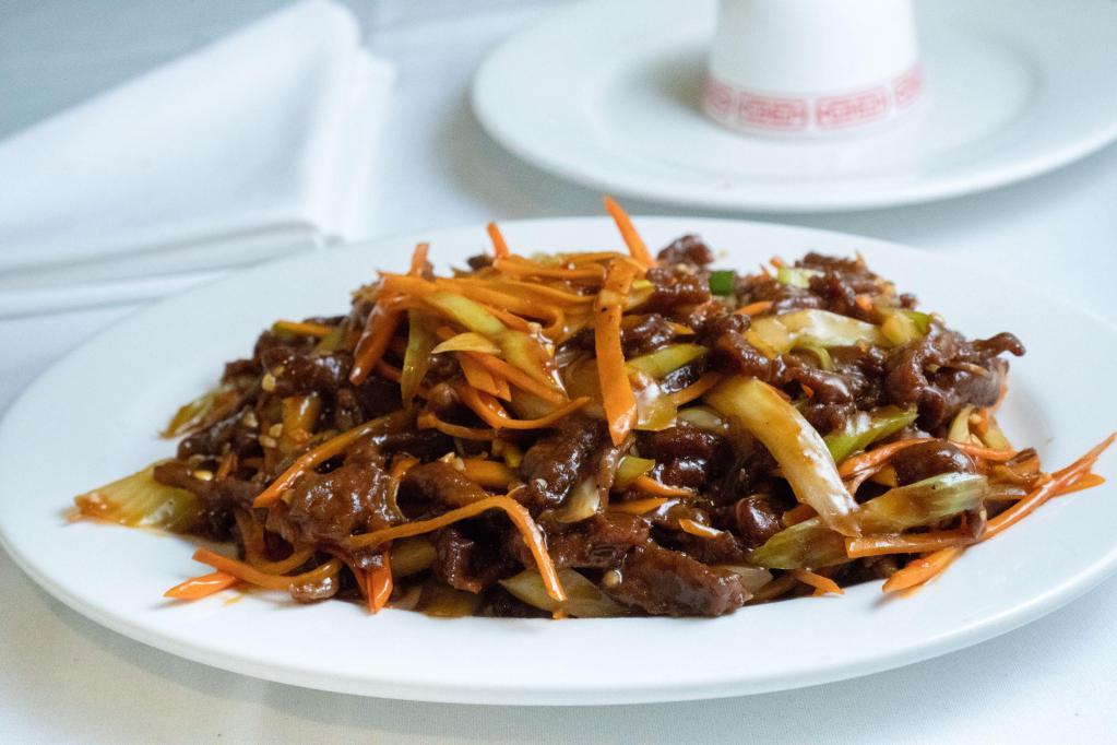 43. Szechwan Beef · Hot and spicy.