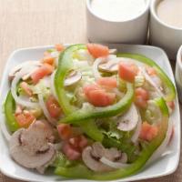 Garden Salad · Come with romaine and iceberg lettuce, mushrooms, onions, green peppers and tomatoes. Veggie...