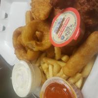 Side Order Basket · Mozzarella sticks, chicken wings, chicken fingers, french fries and onion.