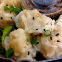 Shumai · Shrimp dumplings steamed or fried served with sesame dipping. 