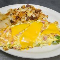 Western Omelet · Ham, onions and green peppers.