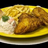 Pollo Premier Royal · 2 or 3 pieces of fried chicken. Served with French fries, coleslaw and bread.