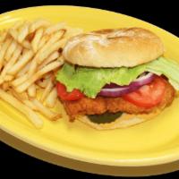 Sandwich Royal · Grilled or Crispy Chicken Sandwich served with Cajun Fries