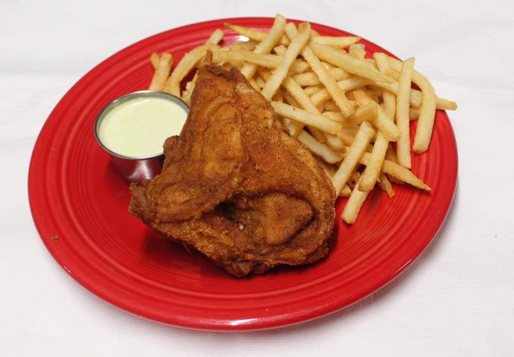 Kids 1 Piece Junior Royal · Chicken, french fries and apple juice.