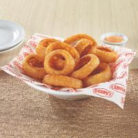 Beer-Battered Onion Rings · Crispy fried onion rings served with your choice of dipping sauce.