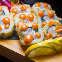 Austin Roll · Albacore, cream cheese and jalapeno with a spicy mayo on top. Lightly battered tempura roll.