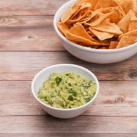 Guacamole and Chips · organic avocados mixed with onions, cilantro, tomato, jalapeno peppers, lime juice, and salt...
