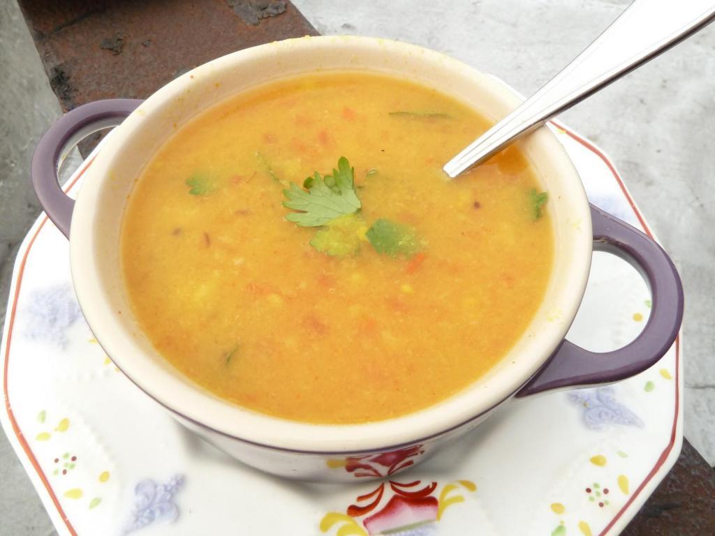 Dal Soup · A creamy lentil based soup and a dash of lemon.