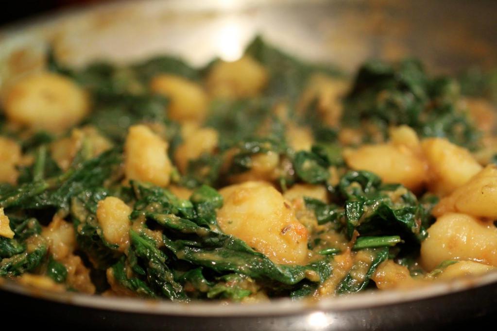 Channa Sag · Chickpeas and spinach cooked with special blend of spices. Served with rice.