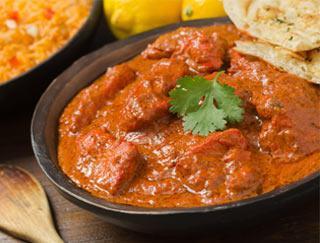 39. Chicken Tika Masala · Boneless cubes of chicken marinated with yogurt and light spices roasted in clay oven and cooked in creamy tomato sauce.