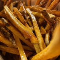 Gluten Free Vegan Fresh Cut Fries with Sea Salt · Comes with your choice of Idaho or sweet potatoes.