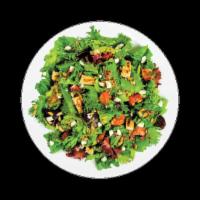 Mediterranean Salad · 330 calories. Romaine and Iceberg blend, spring mix, all-natural chicken, quinoa, black oliv...